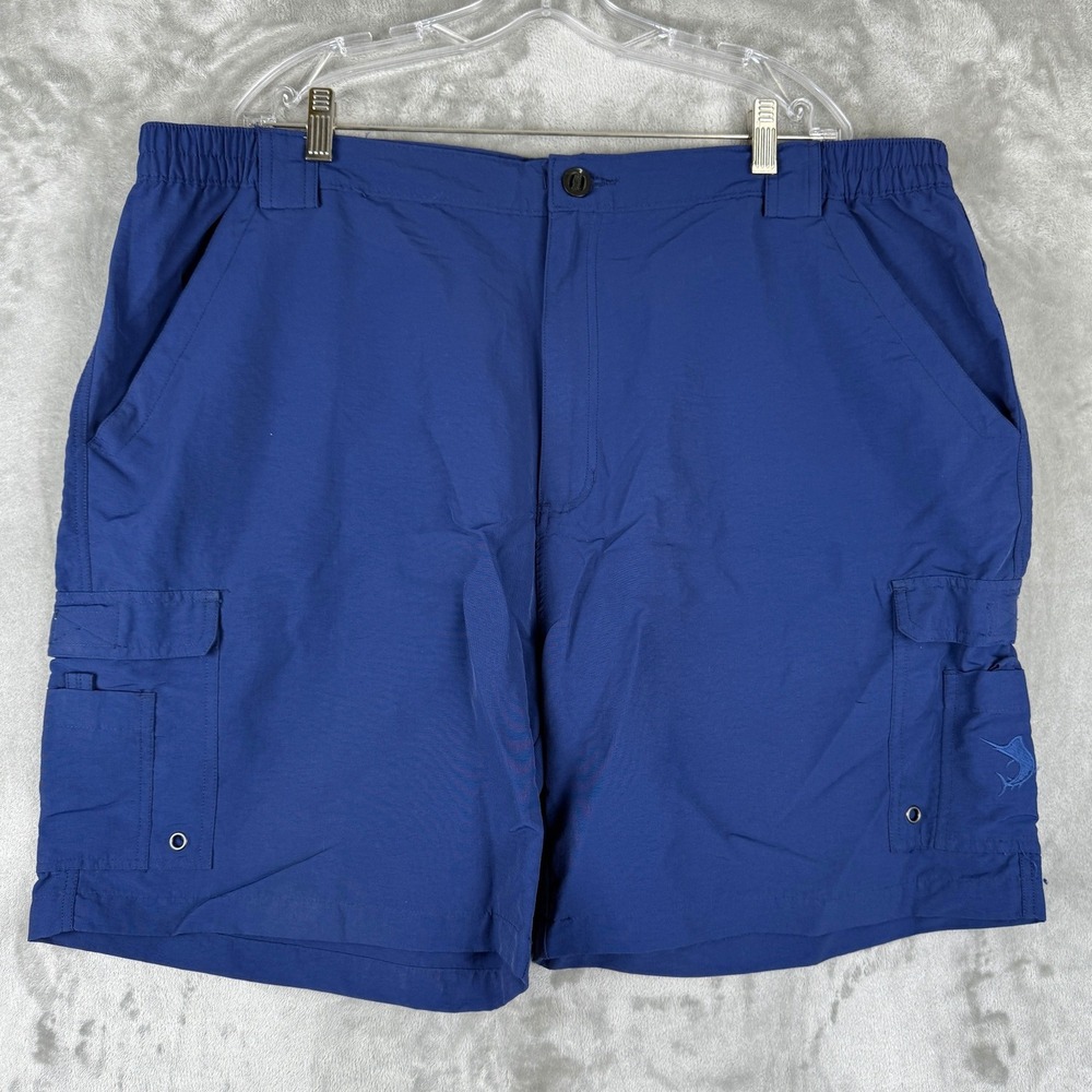 Reel Legends Mens Blue Marlin Cargo Fishing Shorts Size 2XL